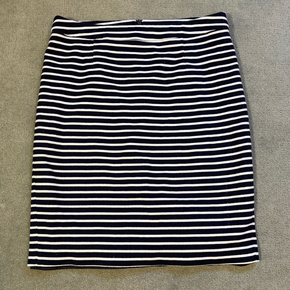 Boden - Navy & White Striped Mini Skirt - US 10 - Fully Lined